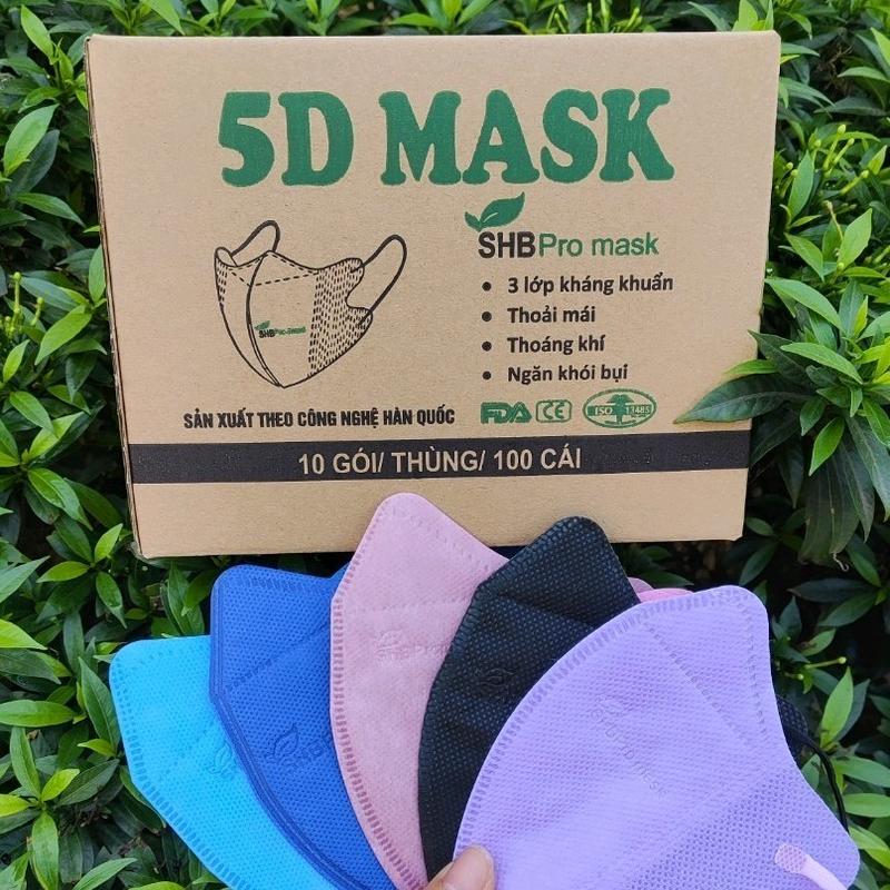 100 cái Khẩu trang 5D SHB Pro mask Túi Zip