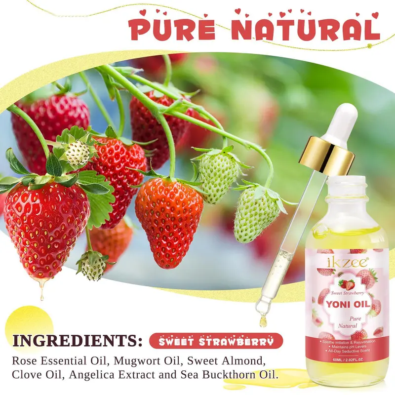 Strawberry Flavor Bath & Body Care Set, Including 1 Count Oil & 1 Count Soap, Women's Cleansing and Care Set 4