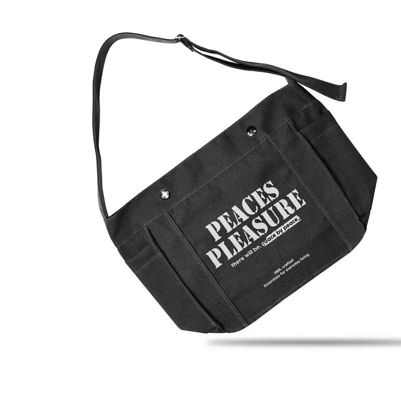 weister Pria sling bag | tas kuliah | tas selempang kanvas | INBL pleasure hitam Slingbag 2