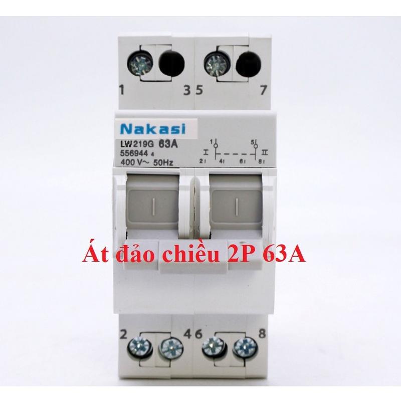  át đảo chiều 2P 63A - Cầu dao đảo chiều dạng át 1 pha 63A -TBĐ 