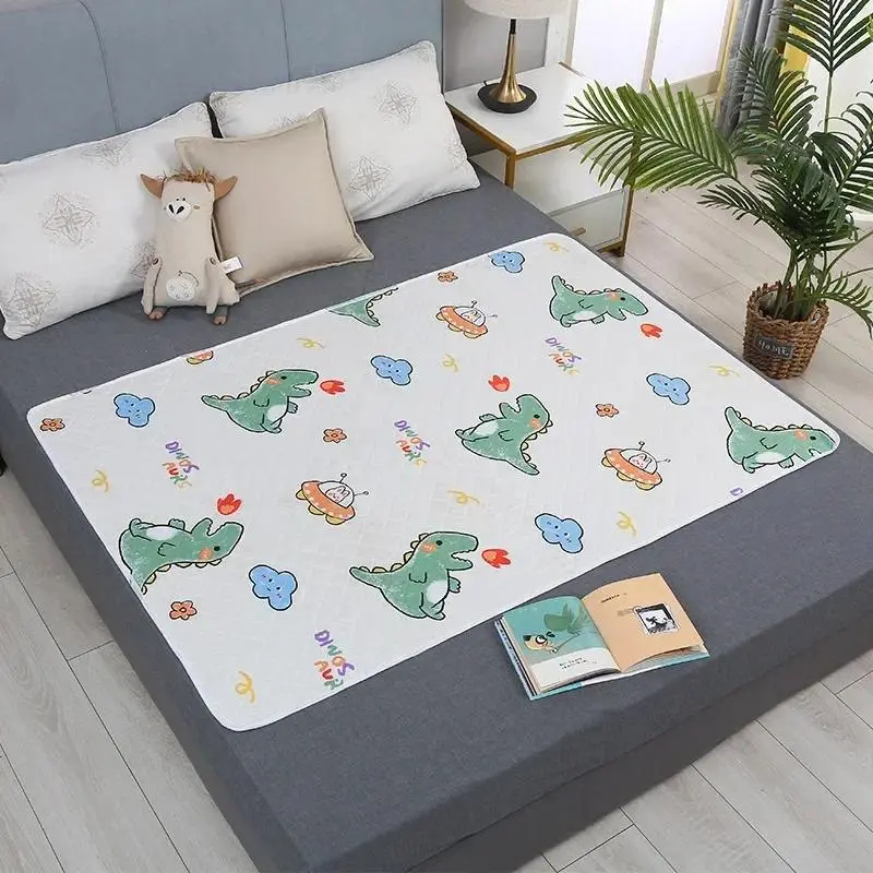 50*70cmWaterproof Washable Mattress Urine Mat for Baby Toddlers Cute Cartoon Bed Protector Diaper Bedding Urine Pads Cloth Breathable