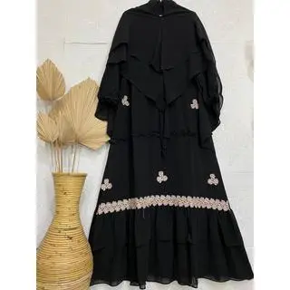 Gamis Syari Ceruty Babydoll Kode SB | Gamis Set Khimar Polos 7