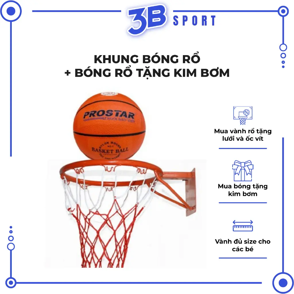 Vành Bóng Rổ, Khung Bóng Rổ (30,35,40cm). Bóng Rổ (size 3,5,6,7)- Minh Sport