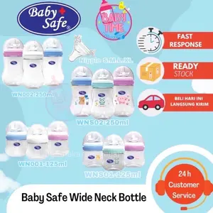 ￼Baby Safe Botol Susu Anak Bayi 125ml /250ml Wide Neck Baby Bottle WN001 / WN002 / WNS01 / WNS02 Accessories Minum