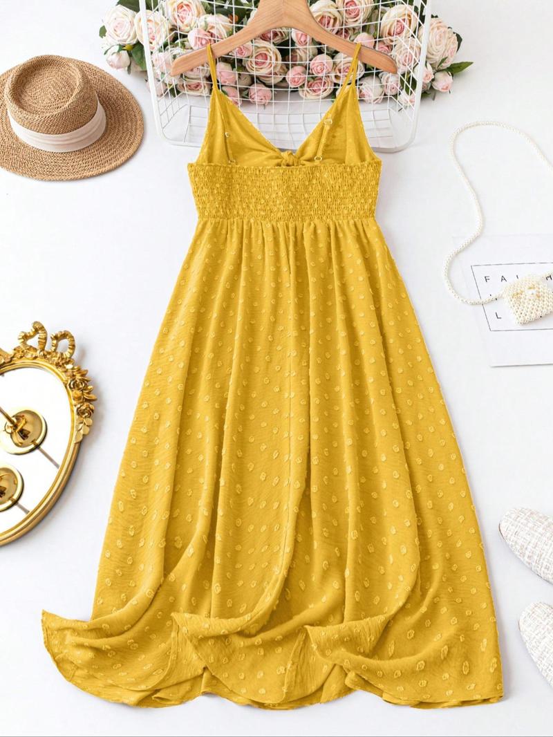 Product Introduction of 【Plus Size】 Solid Color Cami Dress, Elegant V Neck Sleeveless Dress for Summer, Women's Plus Clothing for Daily Wear 2