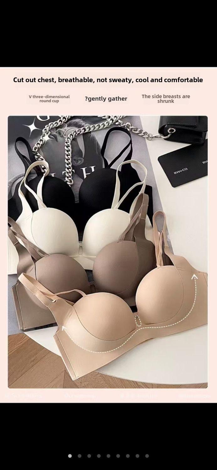 Product Introduction of Hand Palm Tray Small Chest Big Chest Push up Stable Non-Slip Anti-Sagging Autumn and Winter Bra Seamless Wireless Bra 10