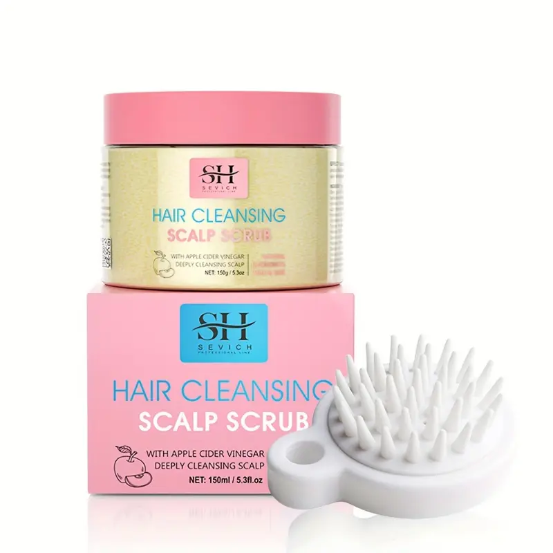Apple Cider Vinegar Hair Scalp Scrub Hair Brush Kit Deep-Cleansing Scrub for Hair Conditioner Haircare Shampoo Comfort Cleanser