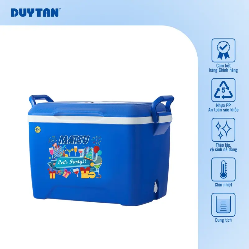 Thùng đá 45 DUY TÂN nhựa PP, công nghệ PU foam, giữ lạnh đến 48 giờ, an toàn vệ sinh thực phẩm Bag Đồng 3