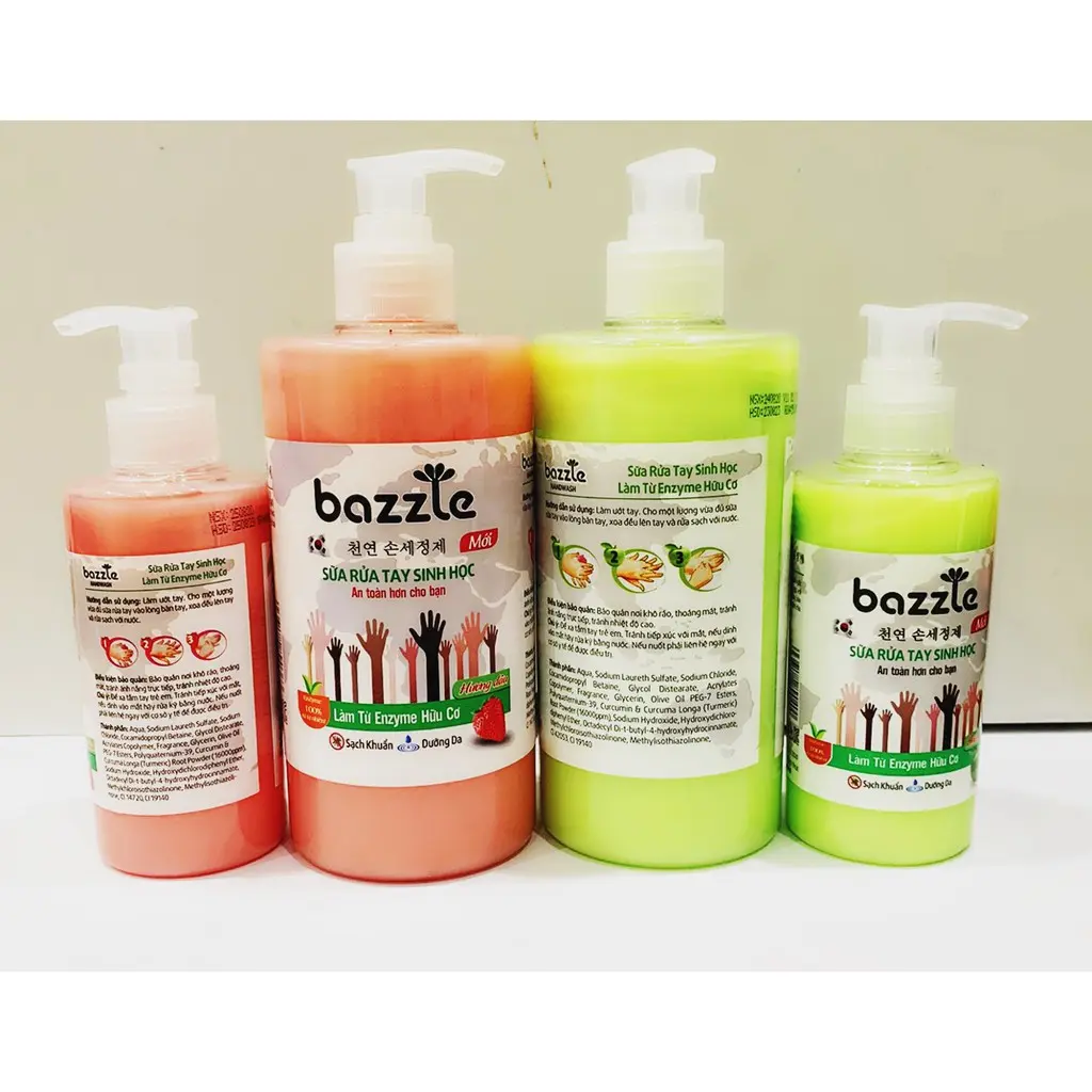 Nước rửa tay hữu cơ Bazzle Hàn Quốc  - công nghệ sinh học Enzym mới an toàn da tay