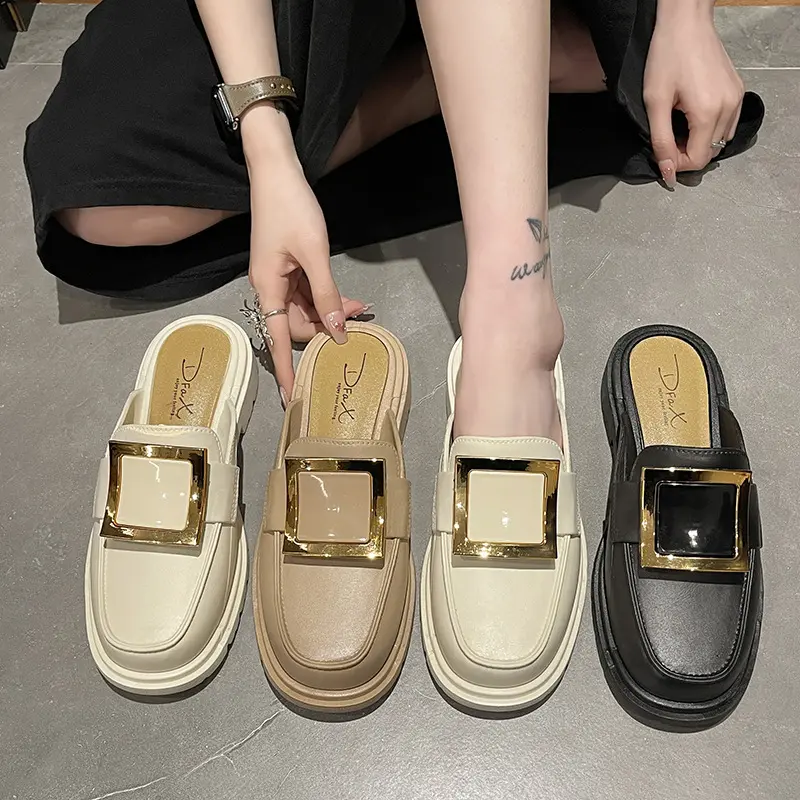 ACCBAYI SF35 Sandal Loafers Wanita Cewek Kekinian Sendal Jalan Jelly Slip On Karet PVC Fashion
