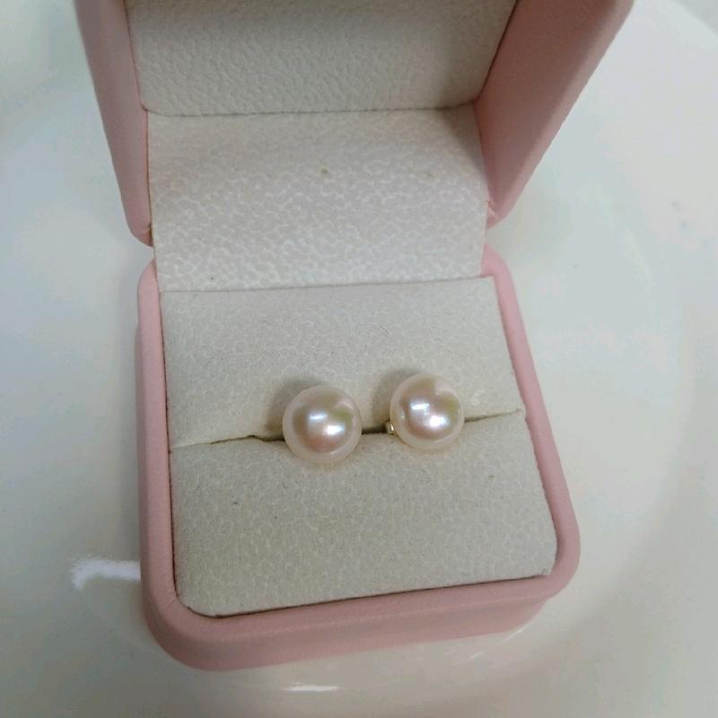 Bông tai nụ ngọc  trai size 9-10li ( loại xà cừ đẹp) 3