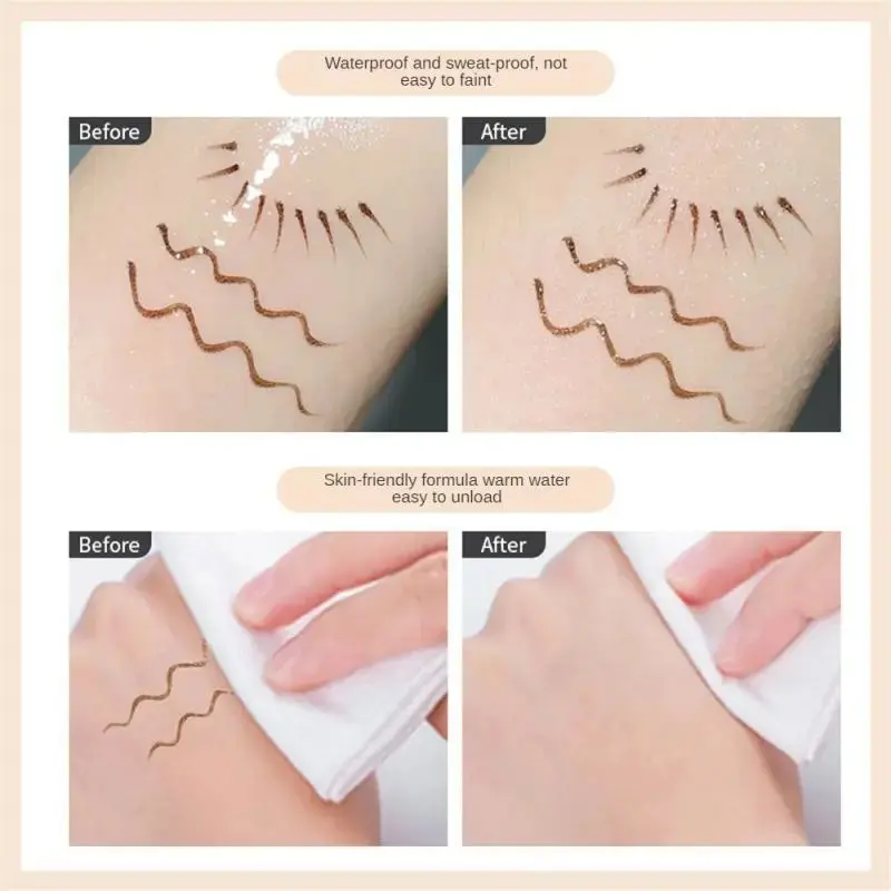 Bút Kẻ Mắt Siêu Mịn 0.005Mm, 4 Màu, Không Thấm Nước, Nằm, Tằm, Bút Kẻ Mắt Màu Nâu Và Đen, Mịn Và Lâu Trôi, Nhanh Khô, Mắt To, Dụng Cụ Trang Điểm Hữu Ích 8