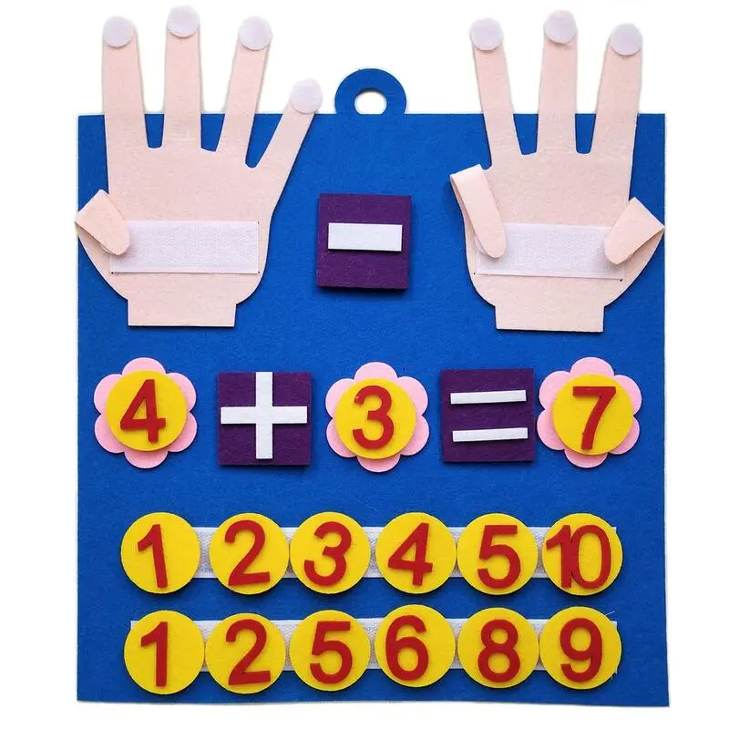 Kid Montessori Felt Finger Numbers Math Toys Children Counting Early Learning Educational Board For Toddler Teaching Aid