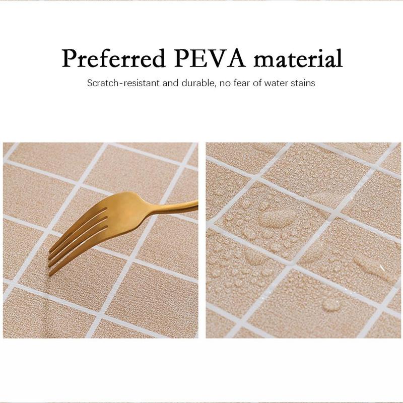 Product Introduction of Khăn trải bàn có thể giặt được, chống dầu và chống bụi, thảm PEVA cho Bàn ăn, thích hợp để giặt, vật dụng gia đình tốt, J1Q1 31