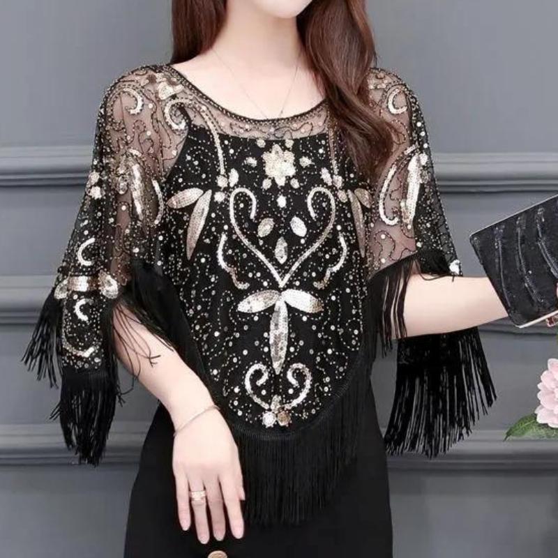 Áo Thường Ngày Kim Sa Lấp Lánh Hàng Mới Về, Dành Cho Nữ, Khăn Choàng, Ren Lưới, Áo Cardigan, Mỏng Và Dễ Phối Đồ, Áo Nắm, Áo Choàng Cổ Điển Thanh Lịch, Đồ Trang Trí, Thích Hợp Cho Váy Dạ Hội, Bolero, Nữ, # 88 1