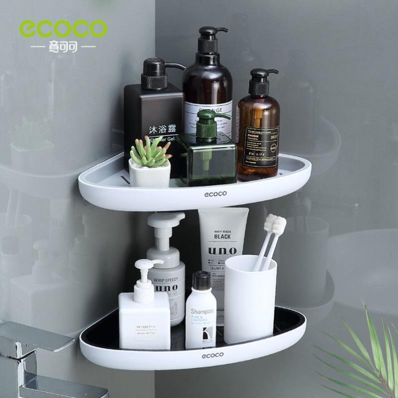  Giá đỡ gắn góc tường ECOCO tiện dụng cho phòng tắm phòng bếp  dán miết chặt để khô miếng dán 8 tiếng mới cài kệ sd  