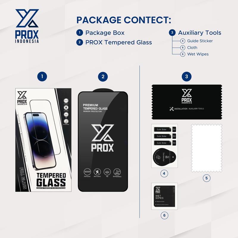 PROX Tempered Glass Full Cover Clear - Compatible For iPhone 2