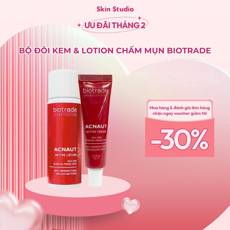 Bộ đôi kem chấm giảm mụn Biotrade Acnaut Active - làm sạch sâu giảm nhờn dành cho da dầu mụn  - Dành cho cả Nam và Nữ - Skin Studio Làm Đẹp Da Skincare