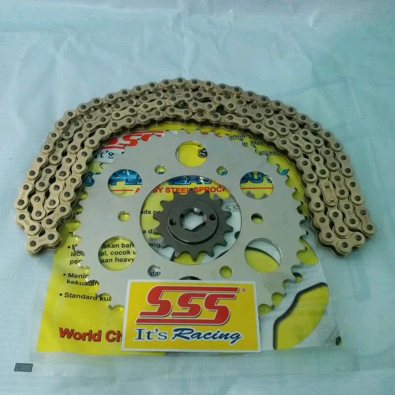 Gir depan belakang 415(Tipis) SSS Vixion old/New,  Mxking, R15V2,  Xabre, Byson dan ( rantai gold bukan SSS ) Gear 1