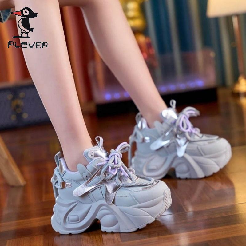 Giày Thường Ngày Cho Nữ, Dad Shoes, Hàng Mới Về 2024, Siêu Phổ Biến, Giày Đế Bằng Crochever, Màu Trắng 2