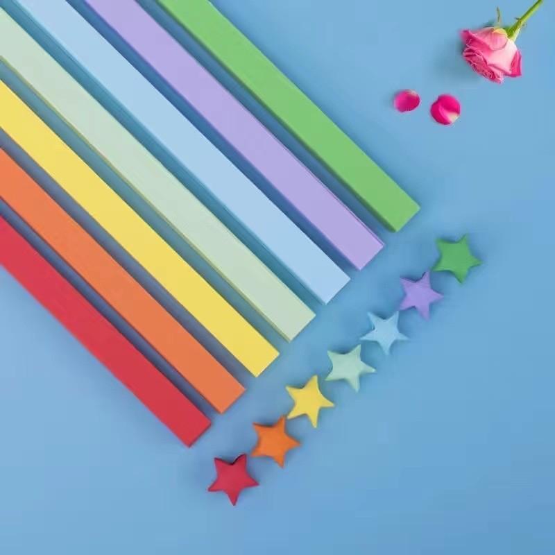  Giấy Gấp Sao 540 Tờ - Giấy Xếp Sao Nhiều Màu Pastel,DIY Lucky Star Wishing Chai 