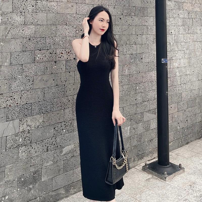 (Ảnh thật tự chụp) V511 Đầm 2 dây len cao cấp xuất xứ Quảng Châu V511 ️ váy dây len xịn dáng suông co giãn ngocanh6959 8