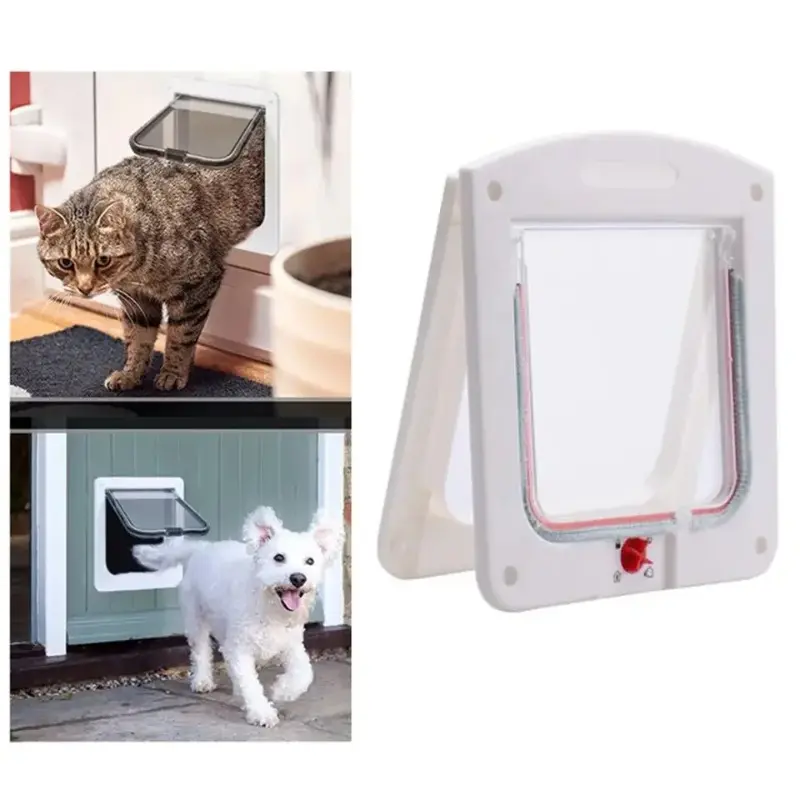 Pet Cat Puppy Dog Gates Door Lockable Safe Flap Door Pet Safety Products Lock Suitable for Any Wall or Doors Puerta Para Perro