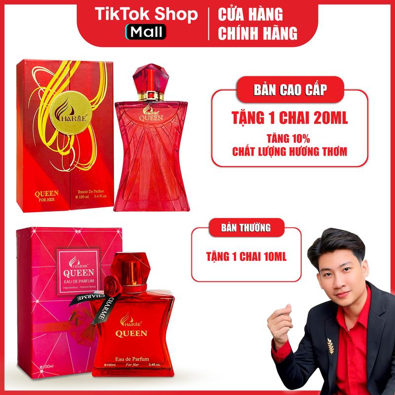 CHARME PERFUME - Nước Hoa Nữ QUEEN 100ml BẢN MỚI ( Tặng Kèm 1 Chai 20ml ) - Cosmetic Xịt Thơm Women