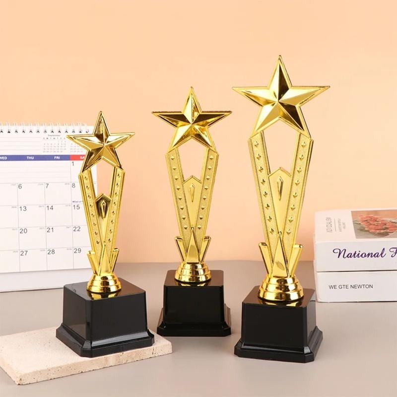 Product Introduction of New Golden Award Trophy Plastic Singing Dancing Competition Reward Prize Cup Craft Souvenirs School Rewarding Supply Winner Award Trophy Toy Children Award Prize 11