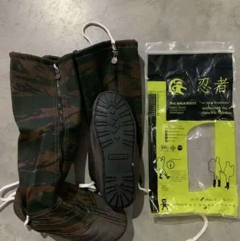 รองเท้าบูทผ้า รองเท้านินจา CS Shoes พื้นยางดำ