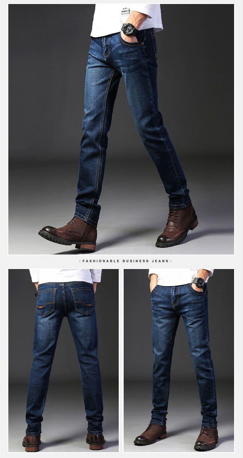 Product Introduction of Quần Jean Nam Co Giãn, Phong Cách Mùa Hè, Cắt Thẳng Và Dáng Rộng Rãi, Trang Phục Thường Ngày, Ngoại Cỡ, Cạp Cao, Quần Nam 12