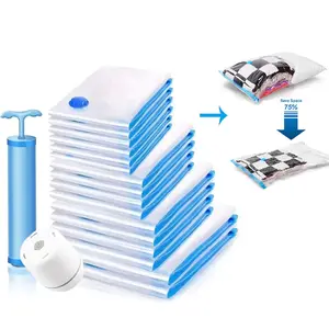 plastik vacum bag Vacum Bag Pakaian Plastik Perjalanan Tas Vakum Transparan Compression Bag Dapat Digunakan Kembali Tas Penyimpanan