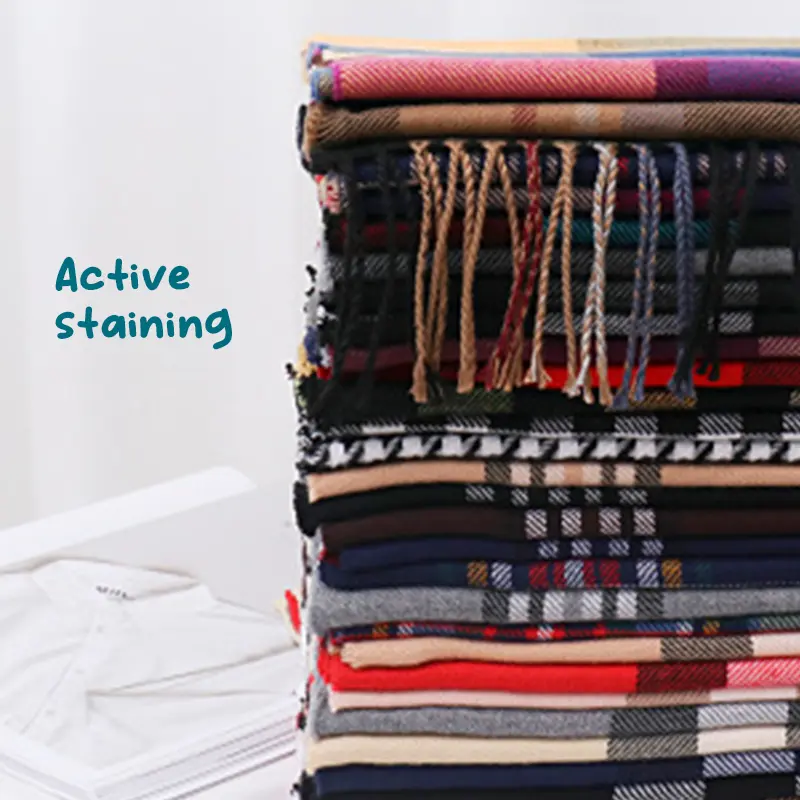 Khăn Quàng Cổ Kẻ Sọc Cho Bé Trai Và Bé Gái, Khăn Quàng Cổ Giả Cashmere, Ấm Áp, Dài Và Dày, Thu / Đông 7