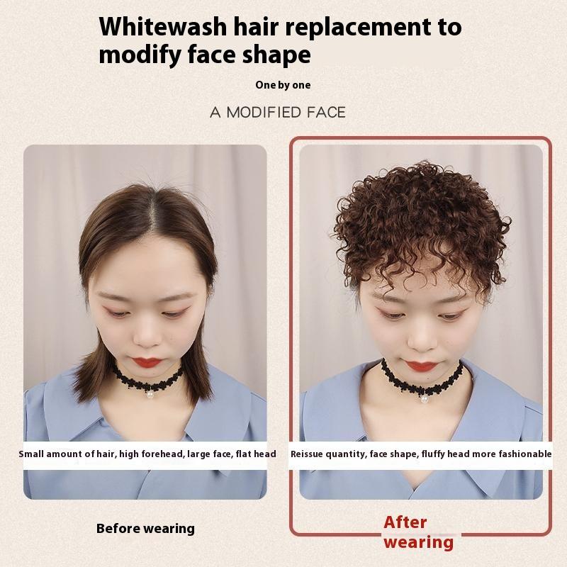 100% Human Hair Piece Black And Dark Brown Hair Topper Hair Replacement Cover White Hair Breathable And Lightweight Wig Increase Hair Volume For Woman 2