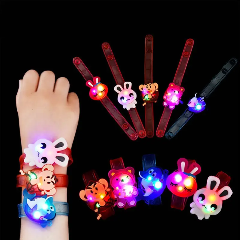 Jam tangan berkilau untuk kanak-kanak, mainan dengan Denyar, jalur jam tangan pendarfluor, gelang tadika, hadiah kecil