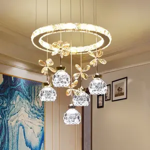 Lampu pendant kristal, lampu ruang tamu, lampu kamar tidur LED, lampu dekoratif langit dalam, lampu murah