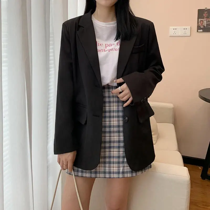 Áo khoác nữ áo vest blazer trơn màu đen bassic dễ phối màu hàn quốc, TOTO SHOP 1