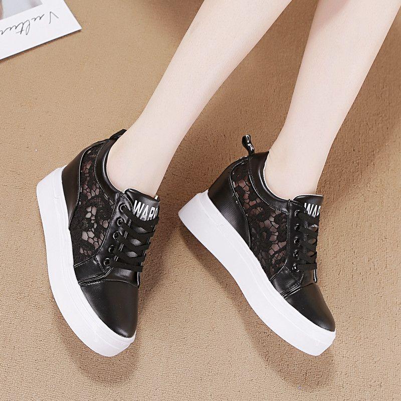 Product Introduction of Giày Trắng Cho Nữ, Giày Đế Bằng Tăng Chiều Cao, Đế 10Cm, Bơm Đa Năng, Giày Thể Thao Thường Ngày Hàn Quốc, Giày Trượt Băng, Bộ Sưu Tập Mới 2023 16