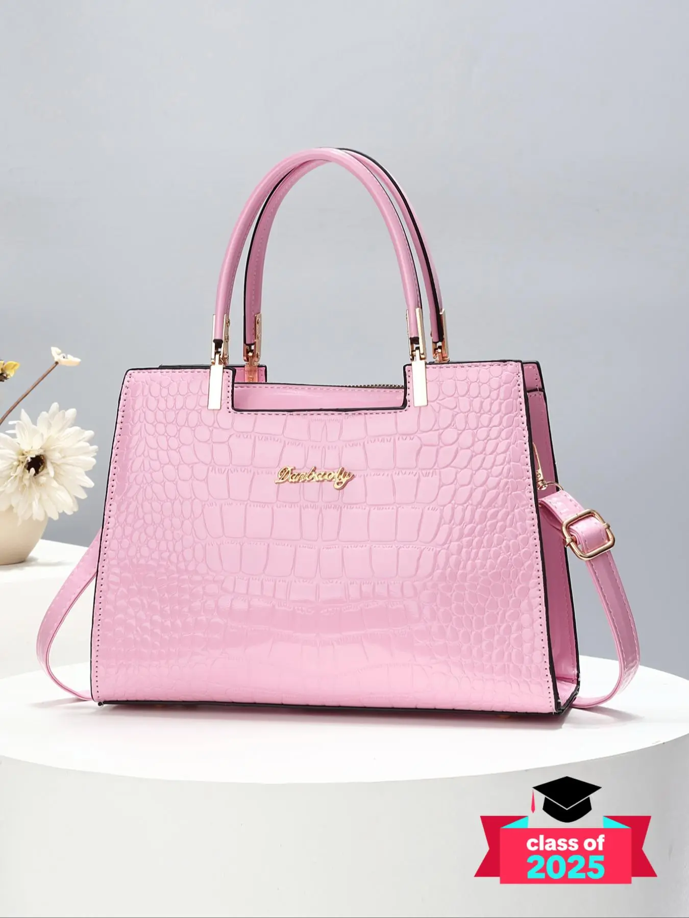 Fashionable Handbag, Letters Decorated Large Capacity Handbag, Elegant Shoulder Bag for Women, Trendy Versatile Daily Commuting Bag, Purse Everyday Bags