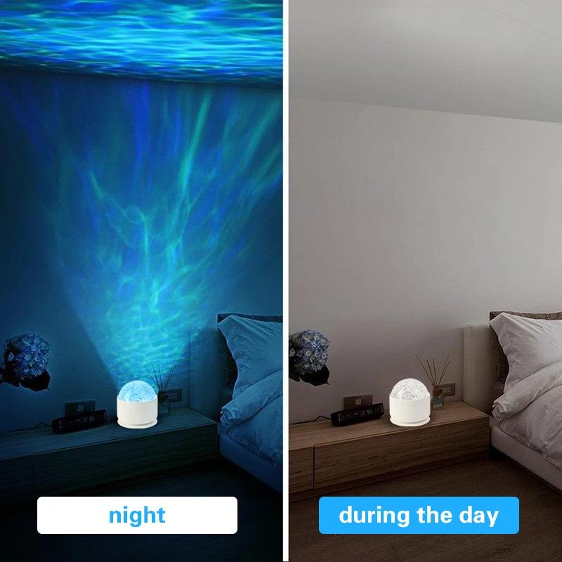 Đèn Ngủ Chiếu Hình RGB, Đèn Máy Chiếu Sóng, Đèn Nước Dần, Có Điều Khiển Từ Xa, Thích Hợp Cho Gia Đình, Phòng, Tiệc Tùng, Trang Trí Giáng Sinh, Ánh Sáng 2