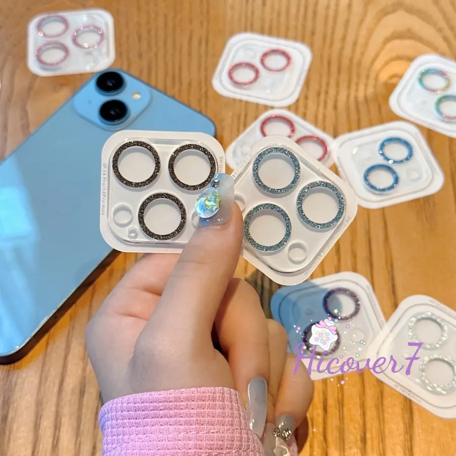 Ống Kính Bảo Vệ Camera, Thiết Kế Lấp Lánh Ba Lỗ, Tương Thích Với iPhone 11, 15, 14, 13, 12, X, Xs, Pro Max, XR, Được Làm Bằng Kính Cường Lực, Bảo Vệ Lá Chắn Camera