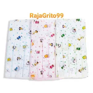 Gurita Baby Putih Sablon (Grosir 12Pcs) Gurita bayi TR sablon Medium isi 1 Lusin Grita sablon gambar / grito ikat bayi motif