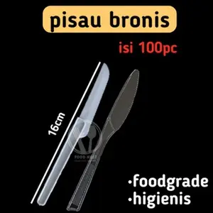 Pisau Brownies Putih Susu dan Bening (Isi 100)