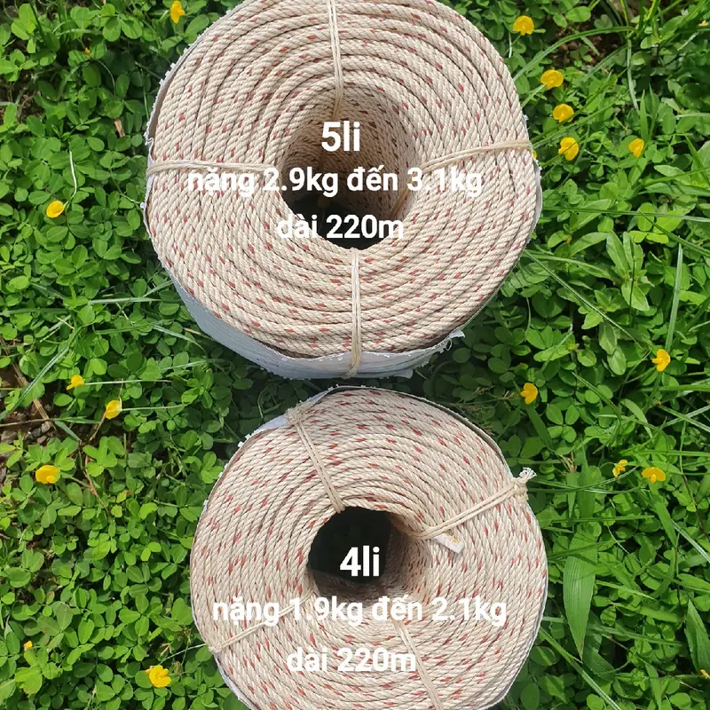 Cuộn dây thừng loại 4 li, dài 220m, cột cành, neo buộc cành sầu riêng, bưởi, cam, cao su, mít từ nhựa PP chịu lực tốt, chống gãy đỗ cành dây pô 3