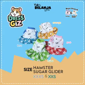 Baju Sugar Glider / Hamster Dress Giz Animal  Hewan Kecil size XXS | Yuk Belanja Gaes!