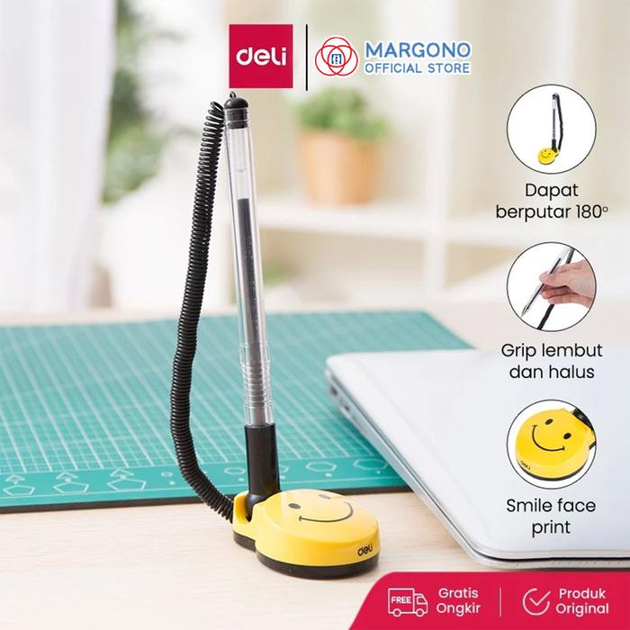 Gambar Deli Desk Gel Pen Pena Meja Tinta Hitam 0.5mm E6793 dari Margonopaper Kota Semarang Tokopedia