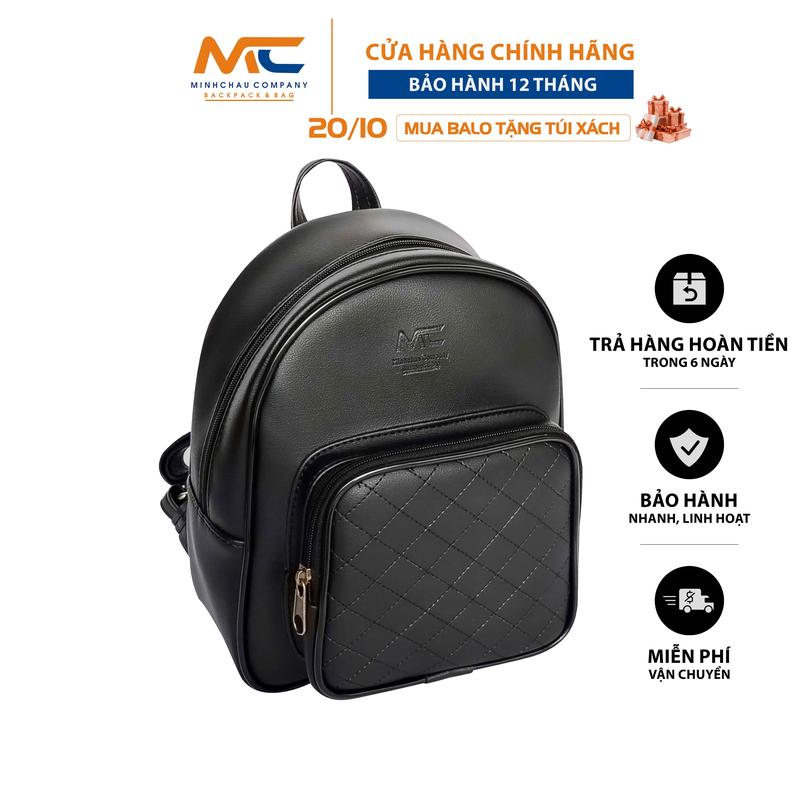 Balo mini Da PU cao cấp thời trang nữ chính hãng Minhchau TT 116 Backpack Đeo Vai balo Nhung