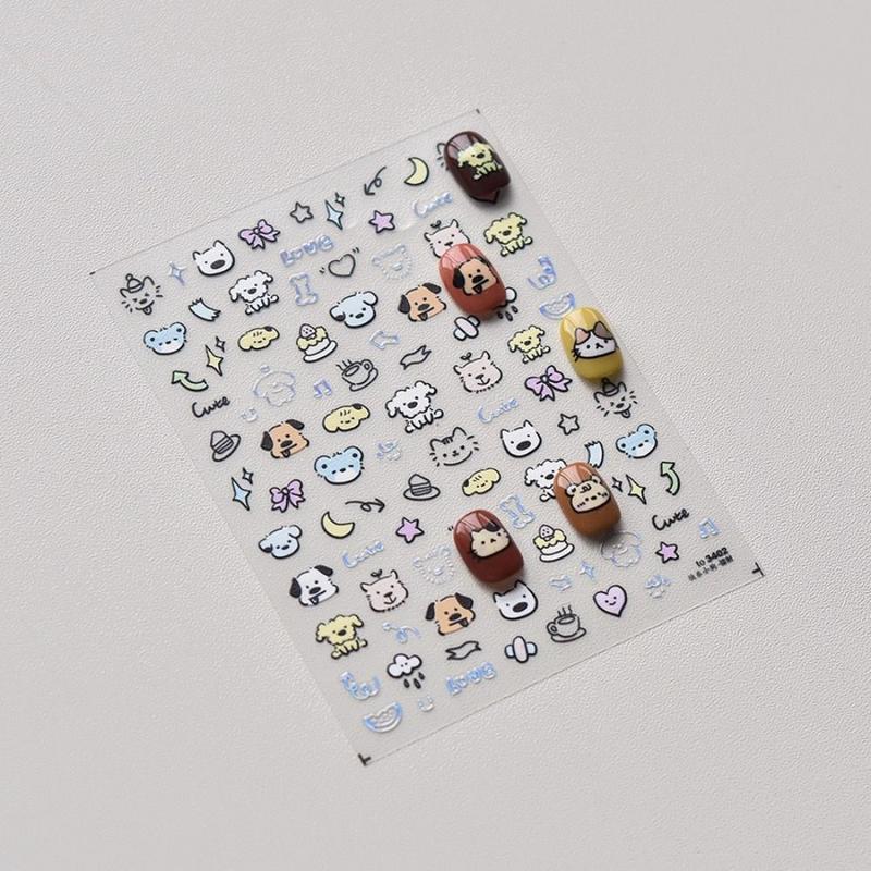 Product Introduction of asdfger New Cute Cartoon Nail Sticker Soft Embossed Self Adhesive Cup Stickers Multifunction Nail Art Decoration 3D Manicure Decals 12