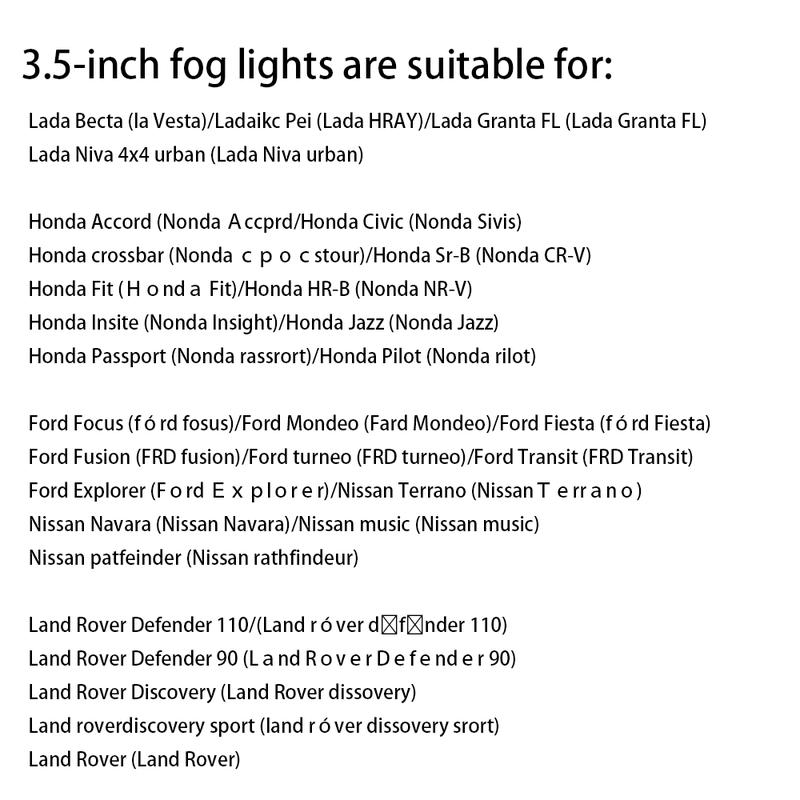 Product Introduction of 【High Quality】2pcs 4inch 3.5inch LED Fog Lights 60W Amber Yellow CREE Led Chip Driving Offroad Fog Light Drl Sport Light Car for Jeep Motorcycle Car 8