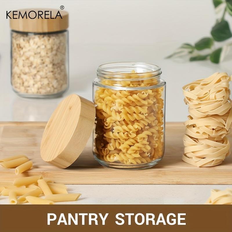 Glass Storage Jar with   Lid, 2/4 Counts Snack Candy Nuts Grain Food Storage Container, Food Preserving Container for Home Kitchen 8